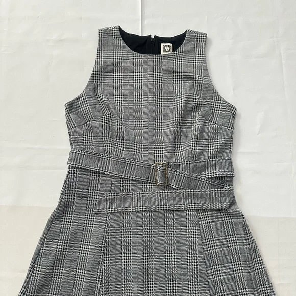 Anne Klein Plaid Midi Dress with Belt Size 6 - Picture 5 of 14